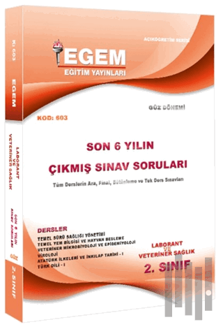 2. Sınıf Laborant ve Veteriner Sağlık (Güz Dönemi) Çıkmış Sınav Sorula