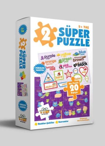 2 Süper Puzzle - Renkler - Şekiller - Kavramlar 2+ Yaş | Kitap Ambarı