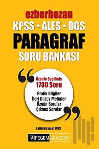 2018 KPSS - ALES - DGS Ezberbozan Paragraf Soru Bankası | Kitap Ambarı