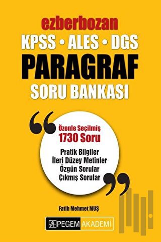 2019 KPSS ALES DGS Ezberbozan Paragraf Soru Bankası | Kitap Ambarı