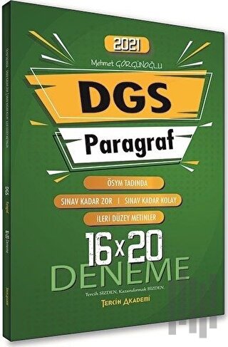 2021 DGS Paragraf Sözel Bölüm 16x20 Deneme | Kitap Ambarı