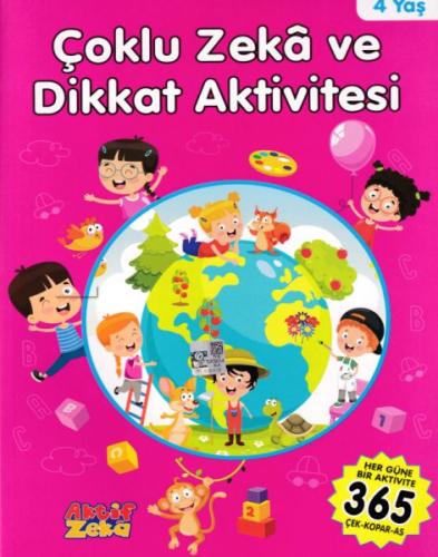 4 Yaş Çoklu Zeka ve Dikkat Aktivitesi - Pembe Kitap | Kitap Ambarı