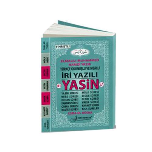 41 Yasin Türkçe Okunuşlu ve Mealli İri Yazılı Fihristli Cep Boy F024 |