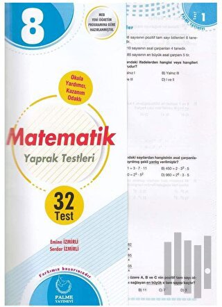 8. Sınıf Matematik Yaprak Testleri | Kitap Ambarı