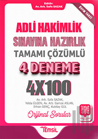 Adli Hakimlik Sınavına Hazırlık Tamamı Karekod Çözümlü 4 Deneme | Kita