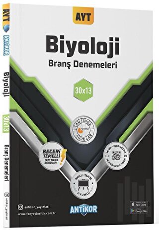 AYT Biyoloji 30x13 Branş Denemeleri | Kitap Ambarı