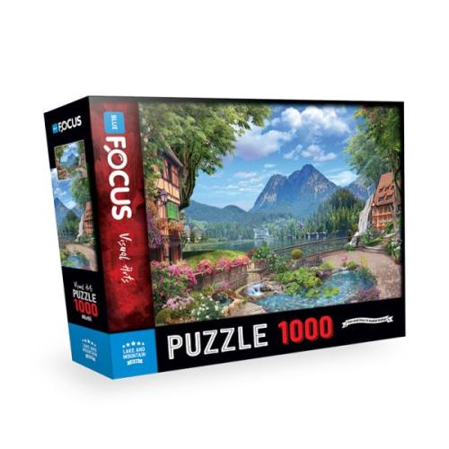 Blue Focus Puzzle Lake And Mountain (Göl ve Dağ) - Puzzle 1000 Parça |