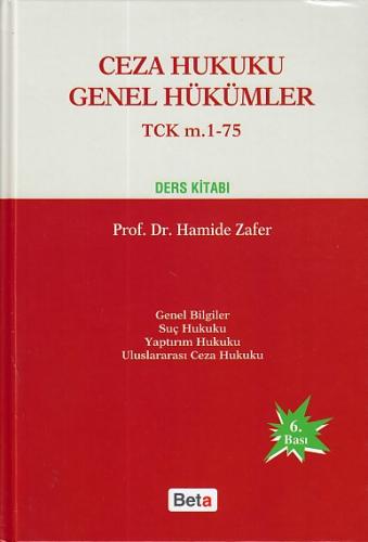 Ceza Hukuku Genel Hükümler TCK m. 1-75 Ders Kitabı (Ciltli) | Kitap Am