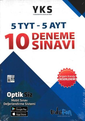 Edufon YKS 10 Deneme Sınavı (5 TYT - 5 AYT) | Kitap Ambarı