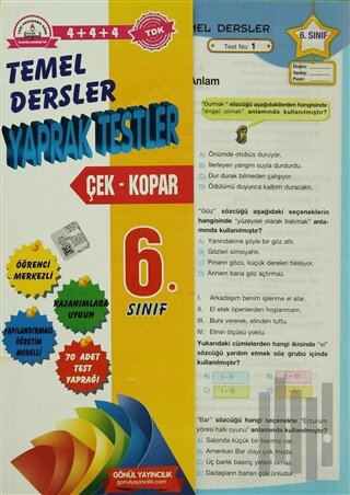 Gönül 6. Sınıf Temel Dersler Yaprak Testler | Kitap Ambarı