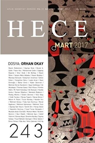 Hece Aylık Edebiyat Dergisi Sayı: 243 - Mart 2017 | Kitap Ambarı