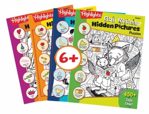 Highlights Hidden Pictures Puzzles (Gizli Resimler) 4'lü Set | Kitap A