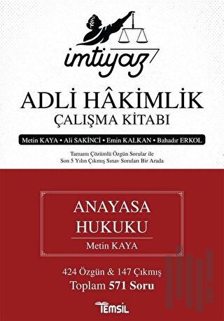 İmtiyaz Adli Hakimlik Çalışma Kitabı - Anayasa Hukuku | Kitap Ambarı