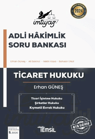 İmtiyaz Adli Hakimlik Soru Bankası Ticaret Hukuku | Kitap Ambarı