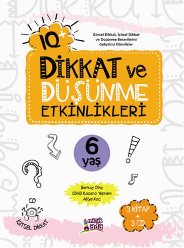 IQ Dikkat ve Düşünme Etkinlikleri 6 Yaş - (3 Kitap + 3 CD) | Kitap Amb