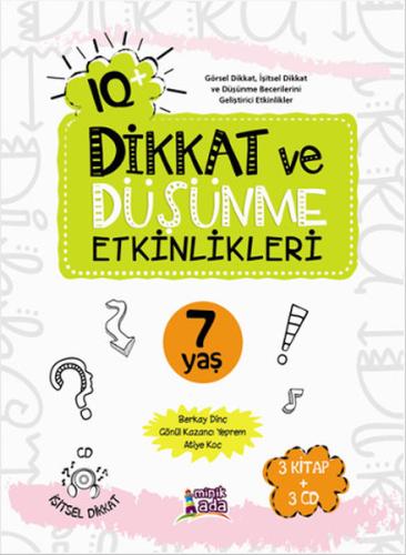 IQ Dikkat ve Düşünme Etkinlikleri 7 Yaş - (3 Kitap + 3 CD) | Kitap Amb