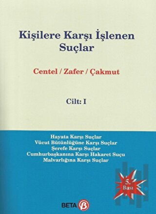 Kişilere Karşı İşlenen Suçlar Cilt 1 | Kitap Ambarı