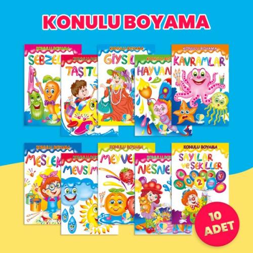 Konulu Boyama Serisi 10 Kitap | Kitap Ambarı