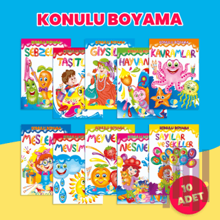 Konulu Boyama Serisi 10 Kitap | Kitap Ambarı