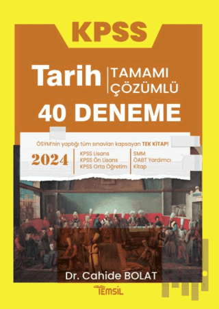 KPSS Tarih 40 Deneme Tamamı Çözümlü | Kitap Ambarı