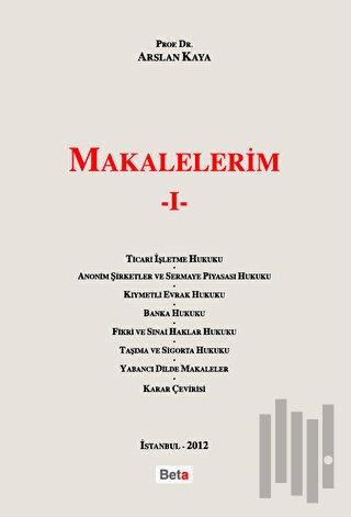 Makalelerim 1 (Ciltli) | Kitap Ambarı