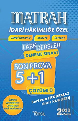 Matrah Vergi Hukuku - Maliye - İktisat 5+1 Fark Dersler Çözümlü Deneme