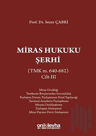 Miras Hukuku Şerhi Cilt 3 (Ciltli) | Kitap Ambarı