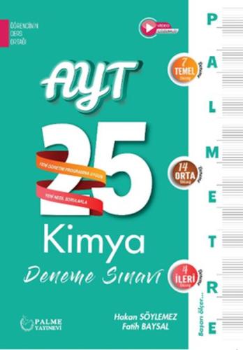 Palmetre Ayt Kimya 25 Deneme Sınavı | Kitap Ambarı