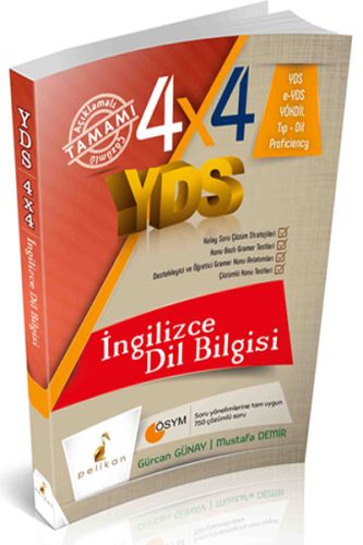 4x4 YDS Seti 4. Kitap İngilizce Dil Bilgisi Tamamı Çözümlü Soru Bankas