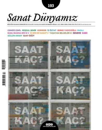 Sanat Dünyamız Sayı: 193 Saat Kaç? | Kitap Ambarı