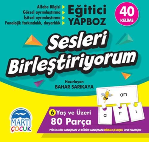 Sesleri Birleştiriyorum Eğitici Yapboz 40 Kelime | Kitap Ambarı