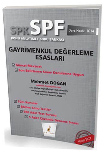 SPK-SPF Gayrimenkul Değerleme Esasları Konu Anlatımlı Soru Bankası | K