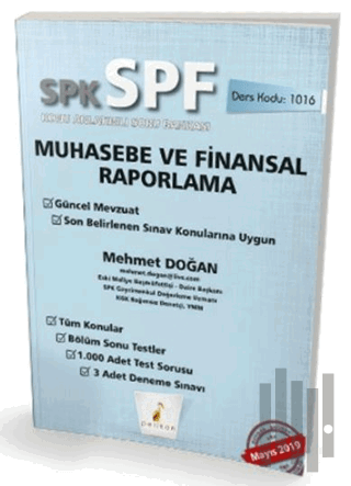 SPK - SPF Muhasebe ve Finansal Raporlama Konu Anlatımlı Soru Bankası |