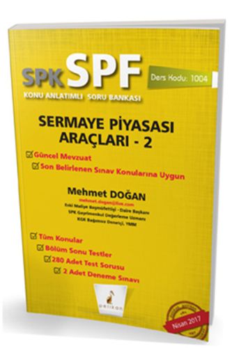 SPK - SPF Sermaye Piyasası Araçları 2 Konu Anlatımlı Soru Bankası | Ki