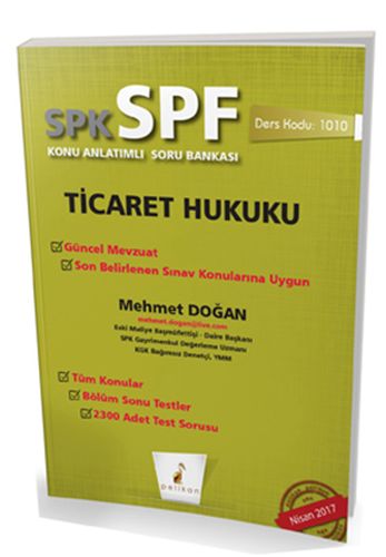 SPK - SPF Ticaret Hukuku Konu Anlatımlı Soru Bankası | Kitap Ambarı