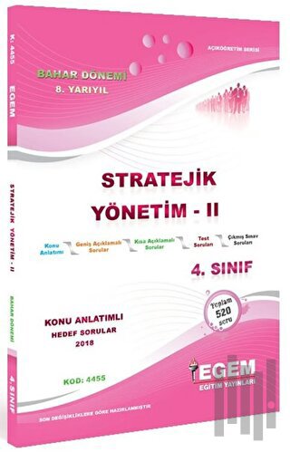 Stratejik Yönetim 2 Bahar Dönemi Konu Anlatımlı Soru Bankası 8. Yarıyı