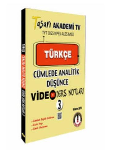 Türkçe Cümlede Analitik Video Ders Notları 3 | Kitap Ambarı