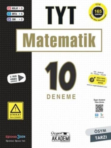 Üçgen Akademi TYT Matematik 10 lu Deneme Sınavı | Kitap Ambarı